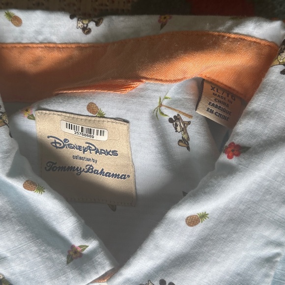 Disney Parks Tommy Bahama Mickey Mouse Button Down Shirt Light Blue Mens - Picture 3 of 7